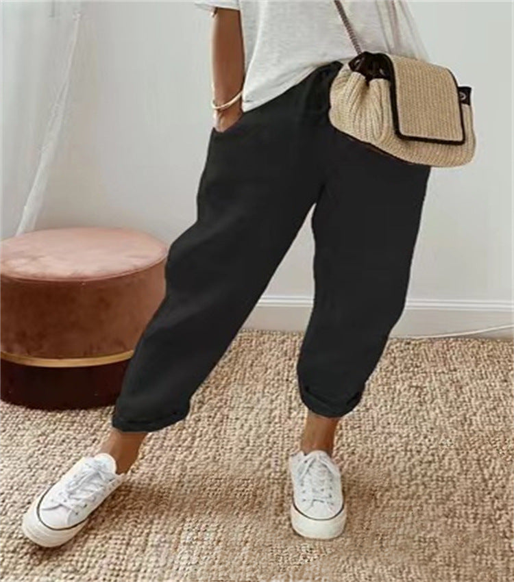 Damenschalotte-Haremshosen mit floralem Stickmuster Drune