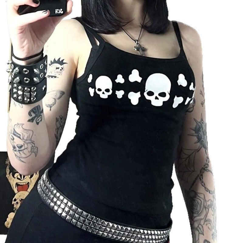 Damen Tanktop mit auffälligem Totenkopf-Design Drune