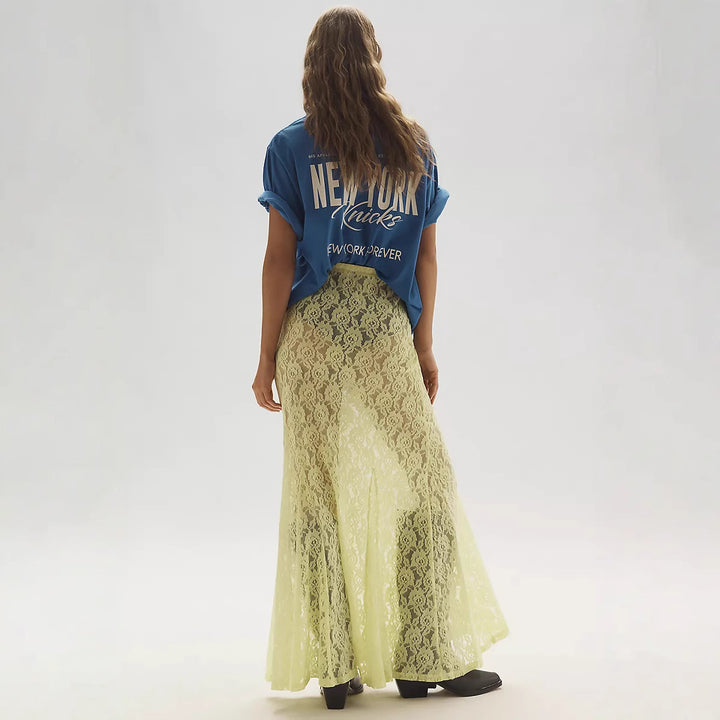 Damen lässiges T-Shirt mit coolem Druck und oversized Schnitt Drune