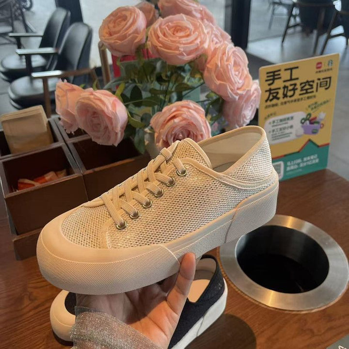Damen Plateausneaker mit gestricktem Obermaterial und dicker Plattformsohle Drune