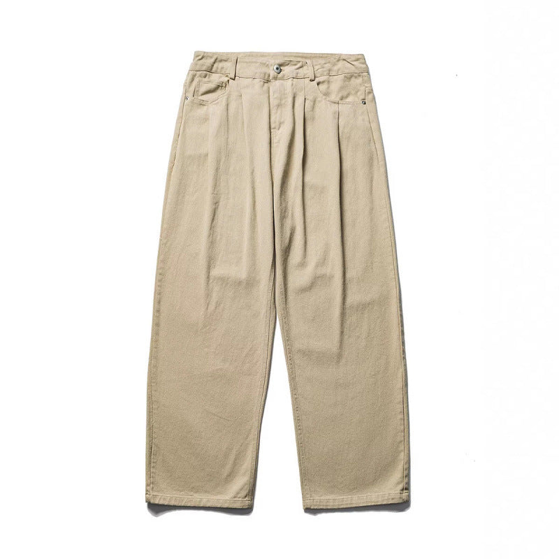 Herren Weite Bundfalten-Hose im Relaxed-Fit aus Baumwoll-Twill Drune
