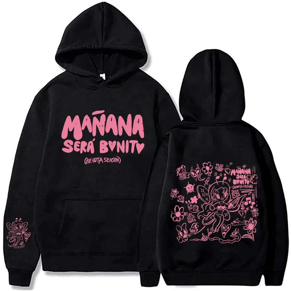 Damen Hoodie mit kreativem Druck und praktischer Kängurutasche Drune