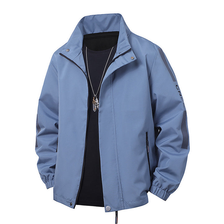 Herren Minimalistische technische Freizeitjacke mit hohem Kragen, verdecktem Reißverschluss und elastischen Bündchen Drune