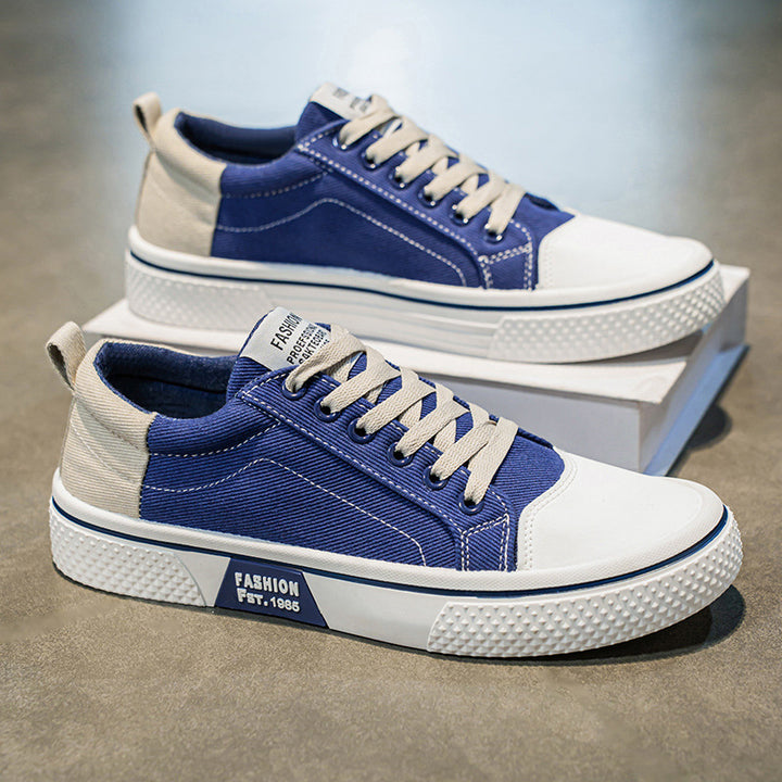Herren Low-Top Canvas-Plateau-Sneaker mit profilierter Gummisohle und verstärkter Zehenkappe Drune