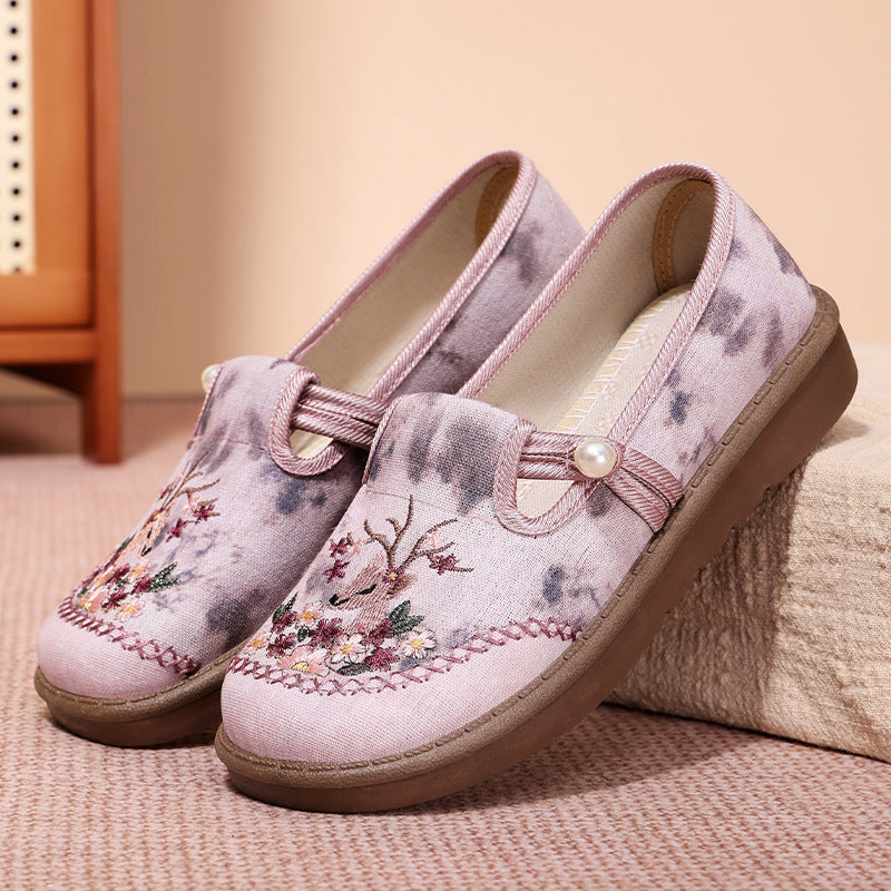 Damen nan bestickte Slipper mit Perlendetail, atmungsaktivem Textiloberteil und stoßdämpfender Komfortsohle Drune