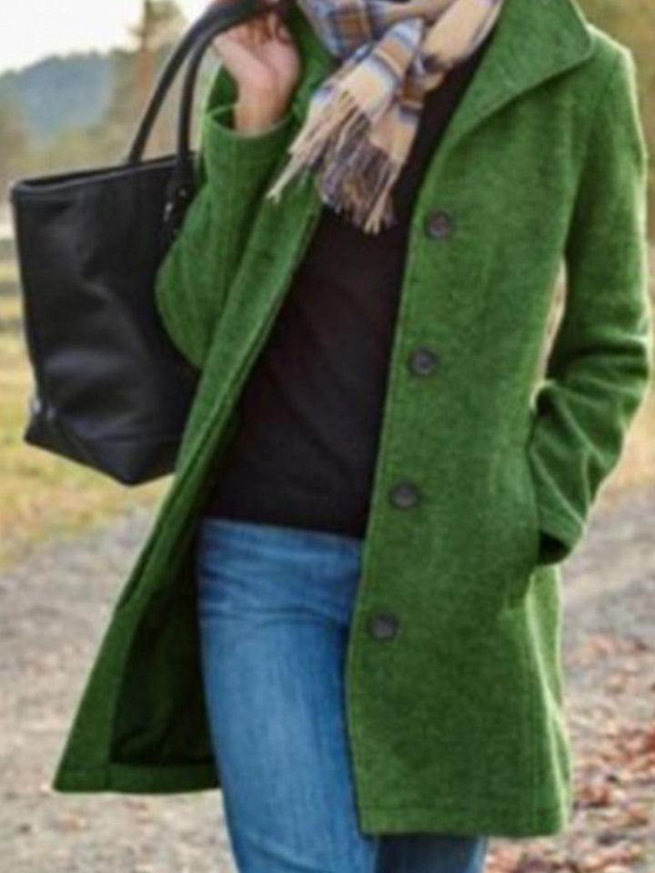 Damen Eleganter Wollmantel mit praktischen Taschen und klassischem Revers Drune
