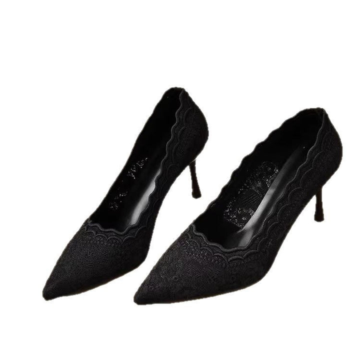 Damen Elegante Spitzen‑Pumps mit gewelltem Rand und schlankem Stiletto‑Absatz Drune