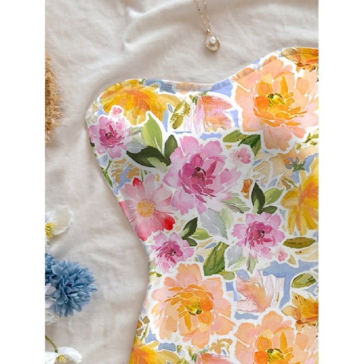 Damen Sommerliches Maxikleid mit floralem Motiv und figurbetonter Silhouette Drune