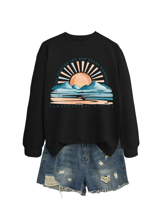 Damen Sweatshirt mit inspirierendem Sonnenaufgangsdesign und lässigem Schnitt Drune