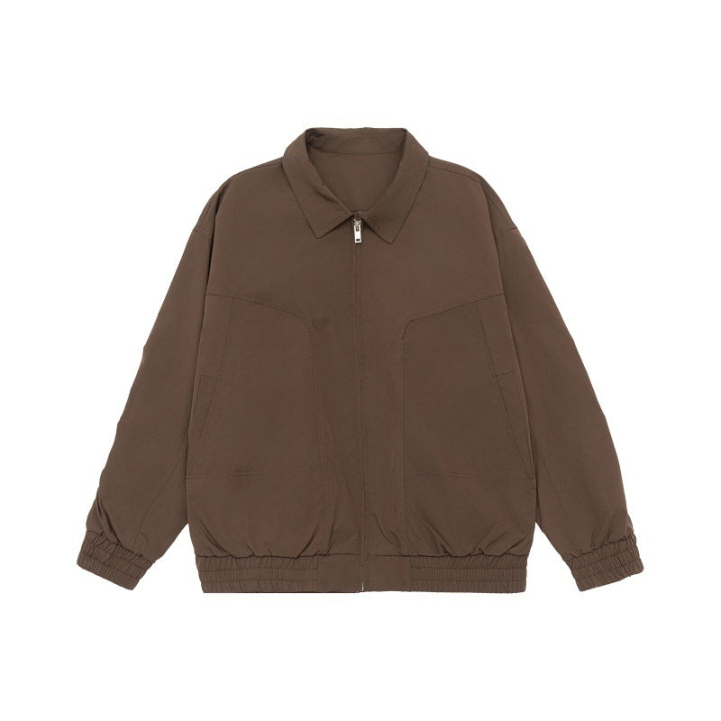 Unisex Oversize-Blousonjacke mit Hemdkragen und elastischem Bund Drune