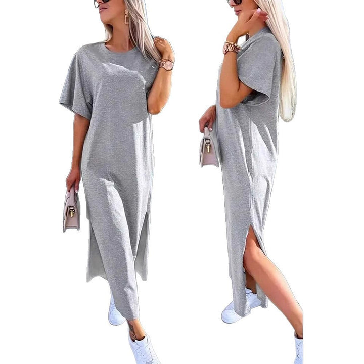 Damen Lässiges Maxikleid mit seitlichen Schlitzen und Oversize-Design Drune