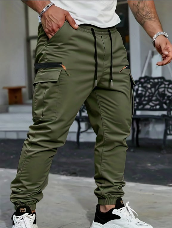 Herren Cargo-Hose mit verstellbarem Bund und Seitentaschen