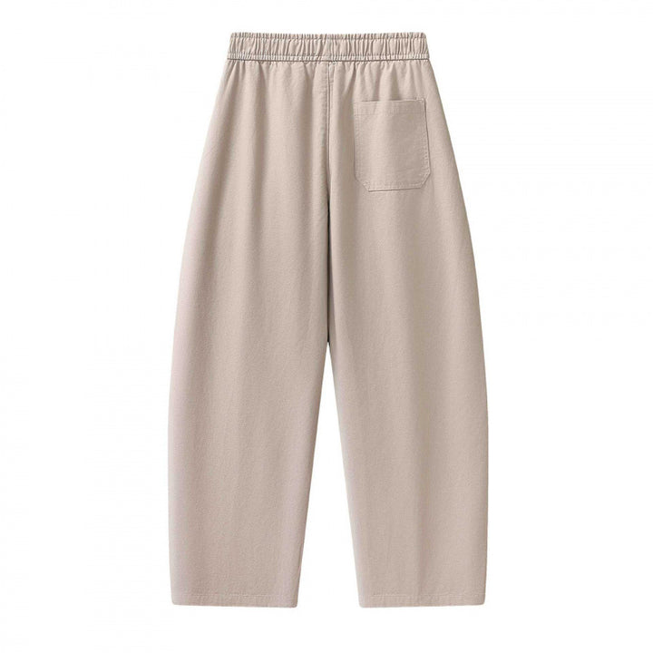 Unisex Weite knöchellange Cargo-Hose im Relaxed-Fit mit elastischem Tunnelzugbund und Reißverschlusstaschen Drune