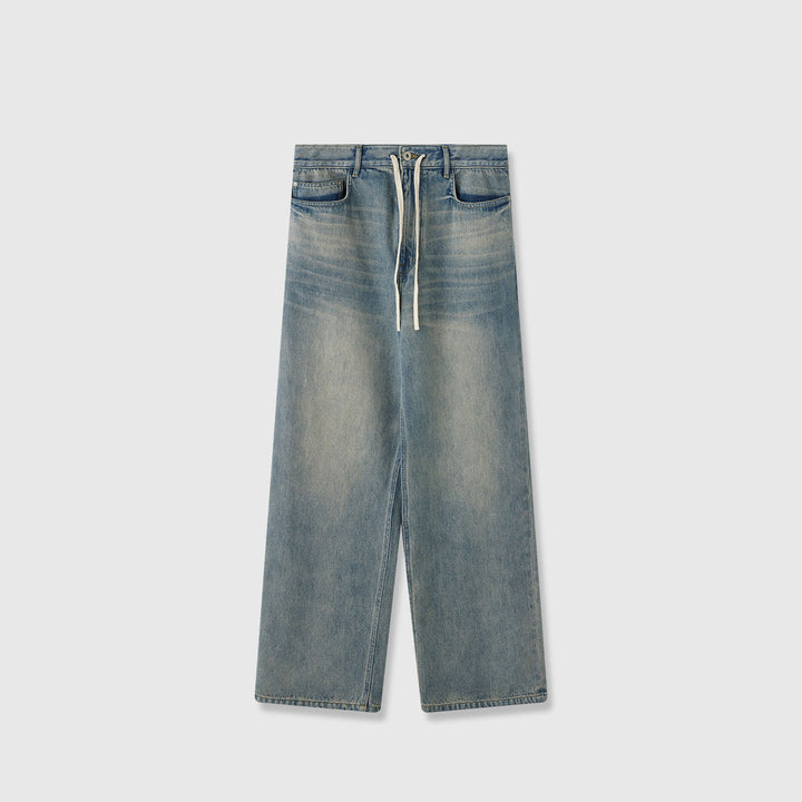 Damen moderne, weite Jeans mit hohem Bund Drune