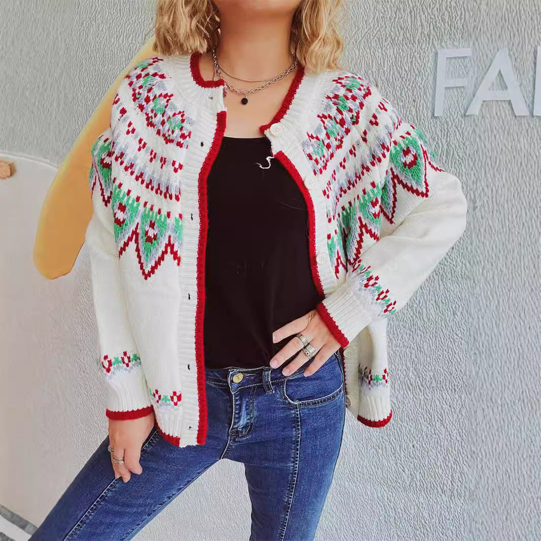 Damen Strickjacke mit festlichem Muster und hochwertiger Verarbeitung Drune