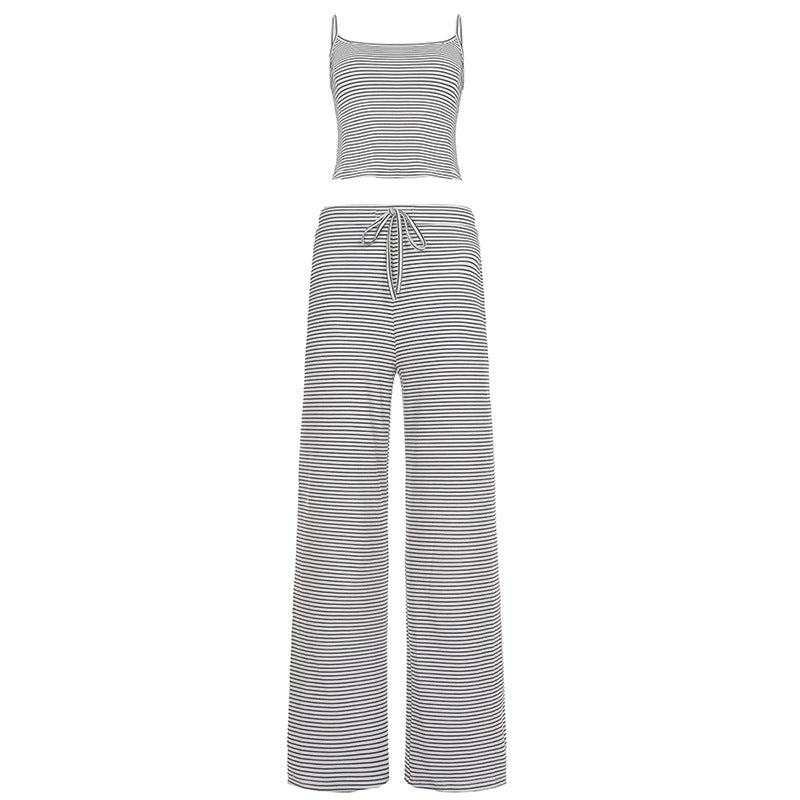 Damen lässiges Sport-Set aus hochwertigem Jersey mit durchgehendem Gummizug Drune