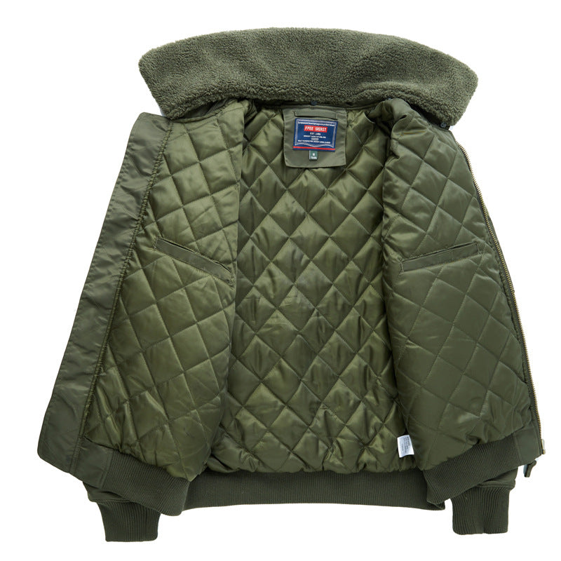 Herren -isolierte Aviator-Bomberjacke mit Sherpa-Kragen und Multifunktions-Taschen Drune