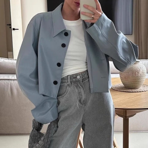 Damen modische cropped Jacke Drune