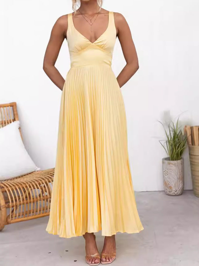 Damen Midikleid mit Plissee-Design Drune