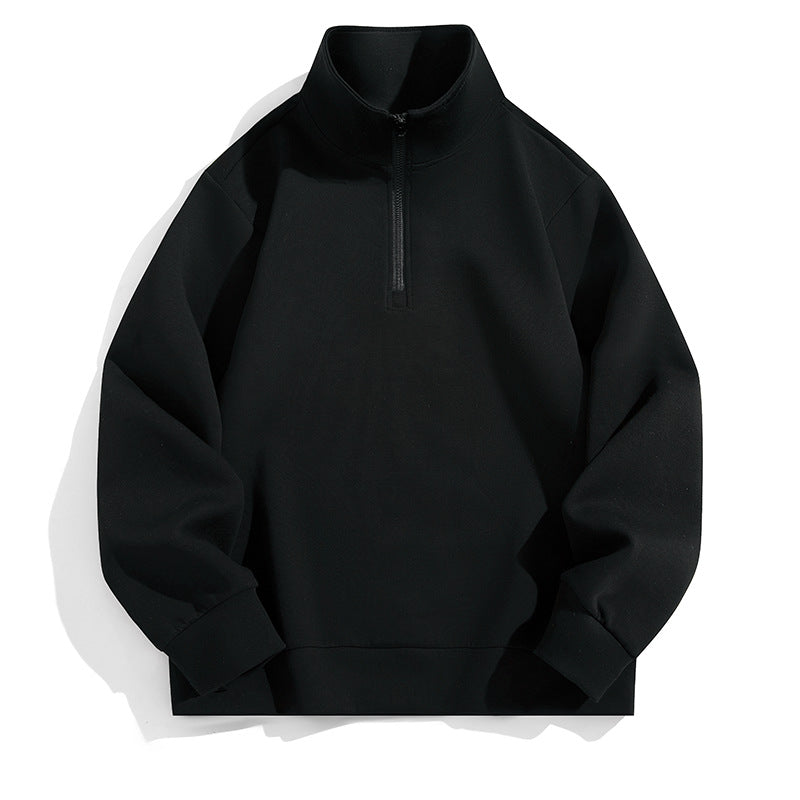 Herren Oversized-Halbzip-Sweatshirt mit hohem Stehkragen, schwerer French-Terry und minimalistischem Design Drune