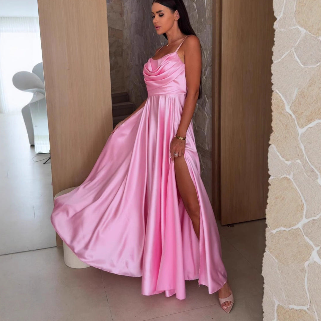 Damen Maxikleid mit geflochtenem Oberteil und offenem Rücken Drune