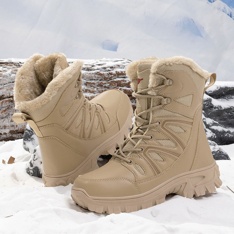 Herren Isolierte knöchelhohe Thermo‑Tactical‑Stiefel mit Kunstfellfutter und griffiger Mehrzonen‑Profilsohle Drune