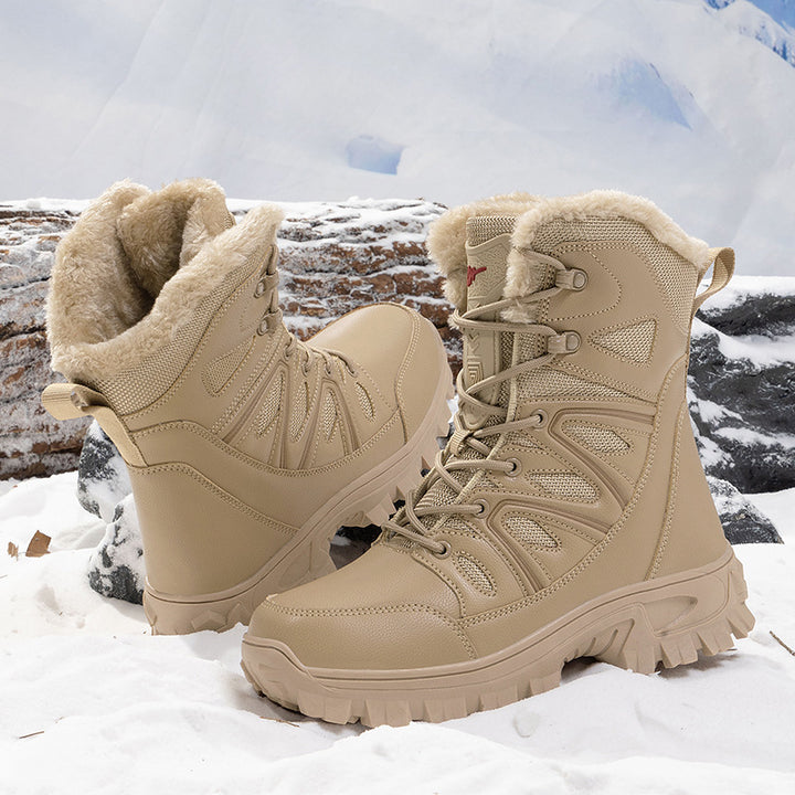 Herren Isolierte knöchelhohe Thermo‑Tactical‑Stiefel mit Kunstfellfutter und griffiger Mehrzonen‑Profilsohle Drune