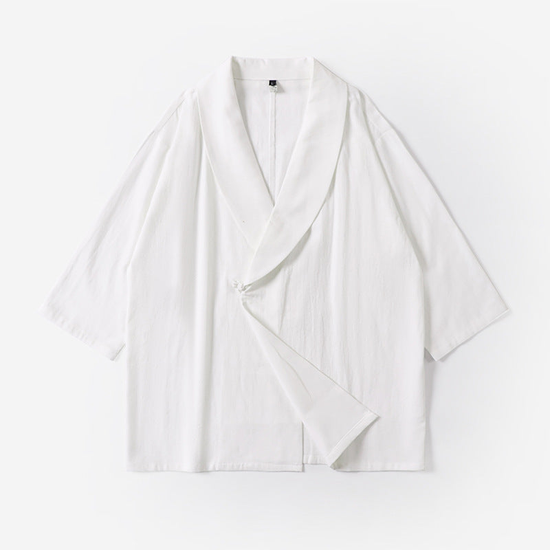 Unisex Oversize-Kimono-Jacke mit Schalkragen und Wickelverschluss Drune