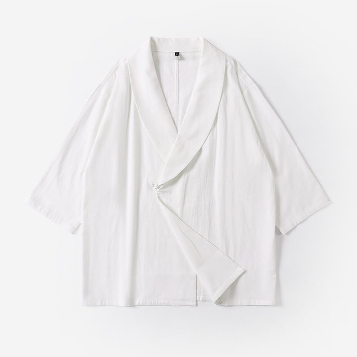 Unisex Oversize-Kimono-Jacke mit Schalkragen und Wickelverschluss Drune