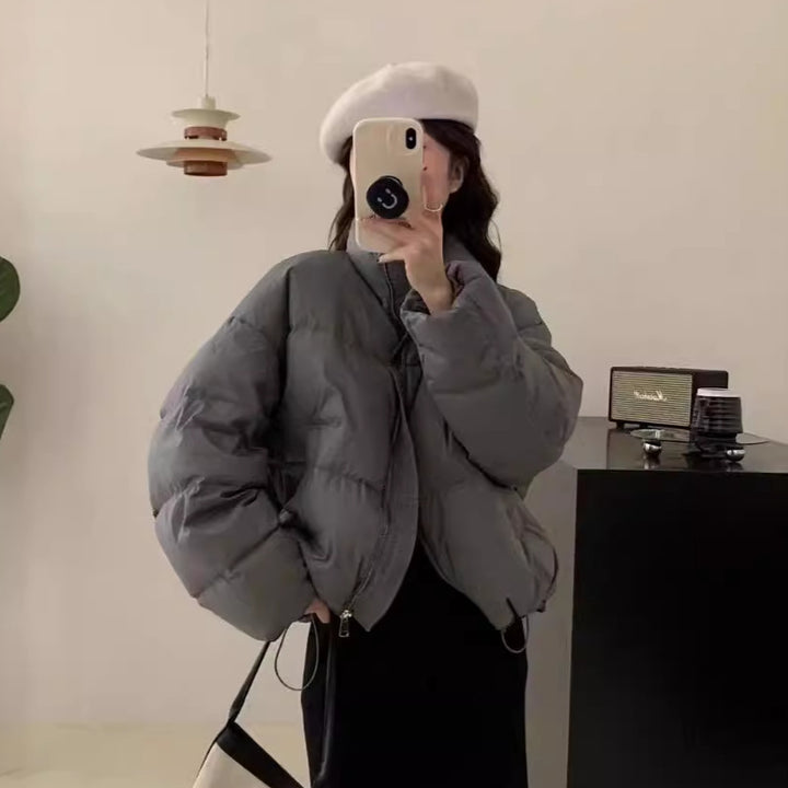 Damen Oversized Pufferjacke mit elastischem Bund und seitlichen Reißverschlusstaschen Drune