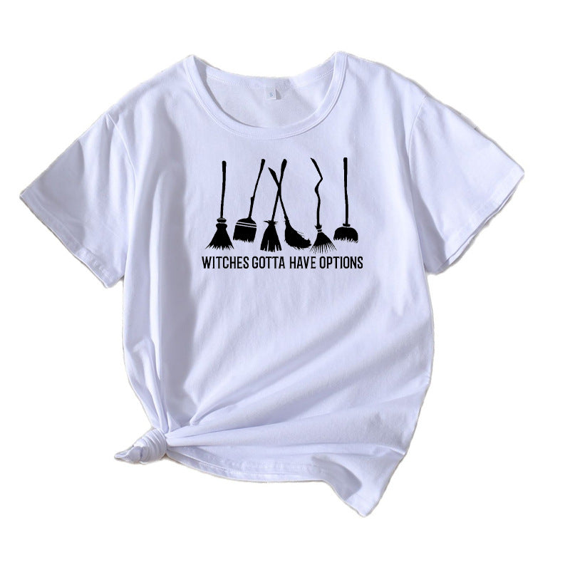 Frauen Grafik Besenstiel Humor T-Shirt Drune