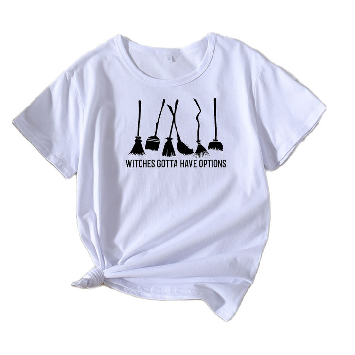 Frauen Grafik Besenstiel Humor T-Shirt Drune