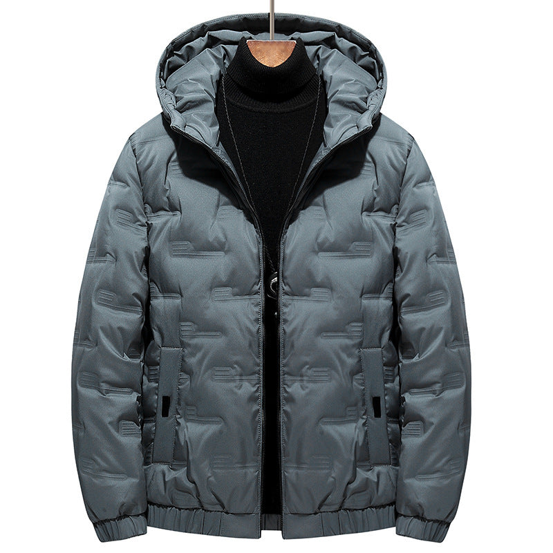 Herren Modische Steppjacke mit Kapuze Drune