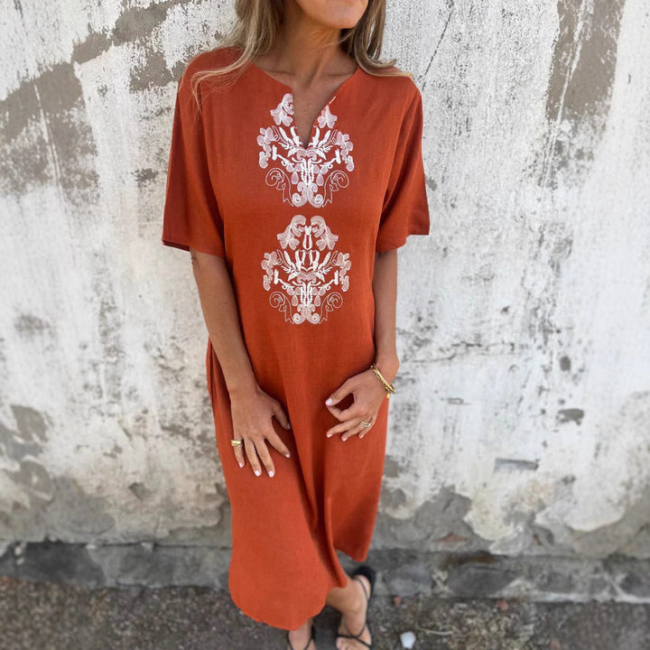 Damen Sommerliches Kleid mit aufwendiger Stickerei Drune