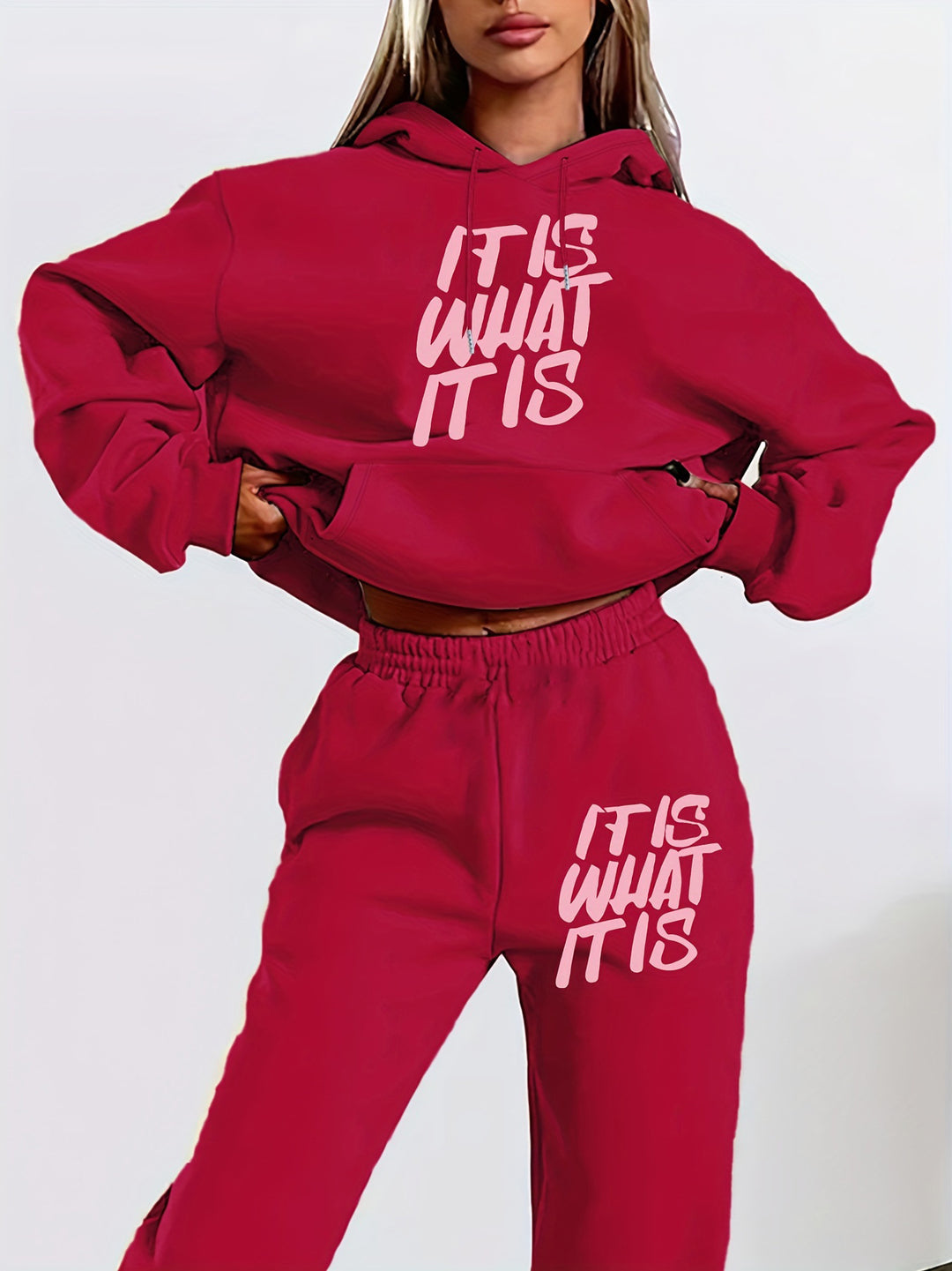 Damen Jogginganzug mit stylischem Statement-Print und lässigem Schnitt Drune