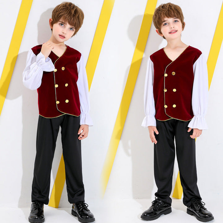 Jungen-Märchenkostüm mit detailverliebt Shirt und Hose Drune