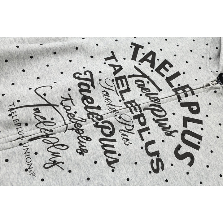 Damen Kapuzen-Sweatjacke mit durchgehendem Reißverschluss, Allover-Pünktchenmuster und mehrfacher Logogestaltung Drune