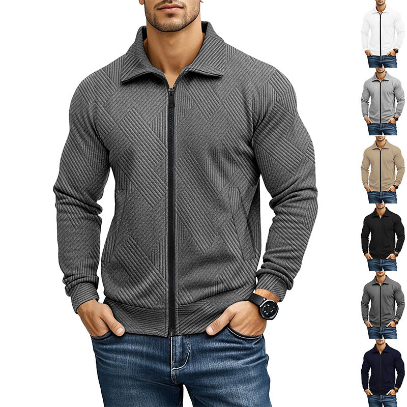 Herren bequeme und stylische Kapuzenjacke mit strukturiertem Gewebe Drune