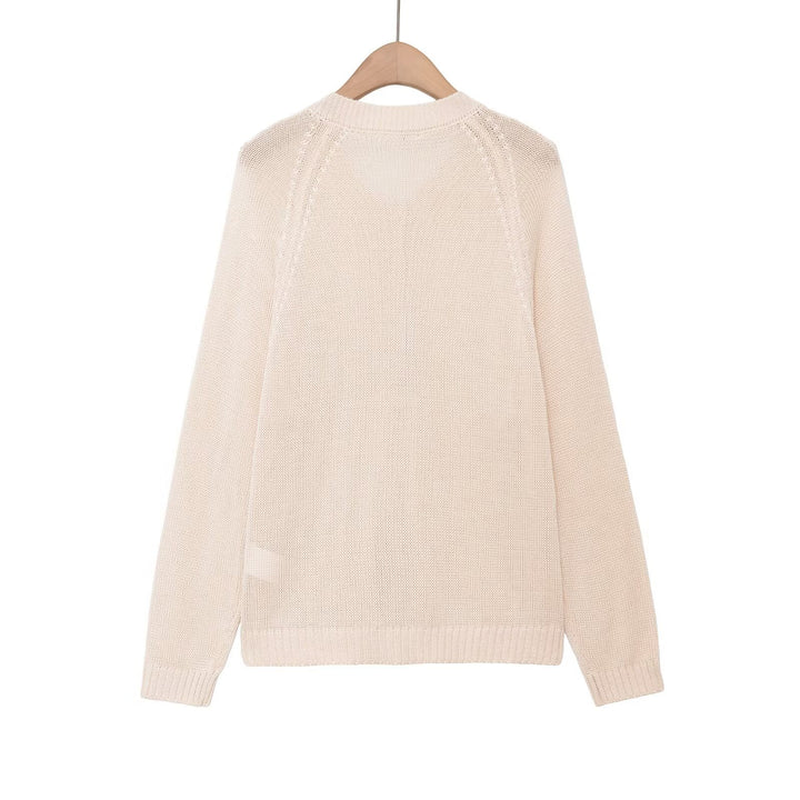 Damen leichter Pullover mit Knopfverschluss Drune