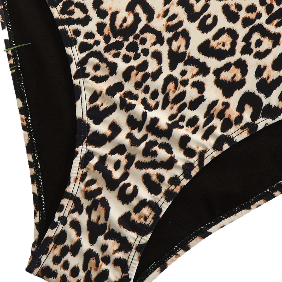 Damen Triangel-Bikini-Set mit edlem Wickeltuch und raffiniertem Animal-Print Drune