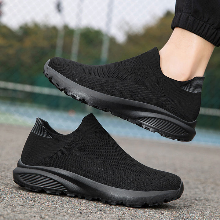 Unisex nan elastischer Strick-Schlupfschuh mit konturierter viskoelastischer Innensohle und rutschfester stoßdämpfender Laufsohle Drune