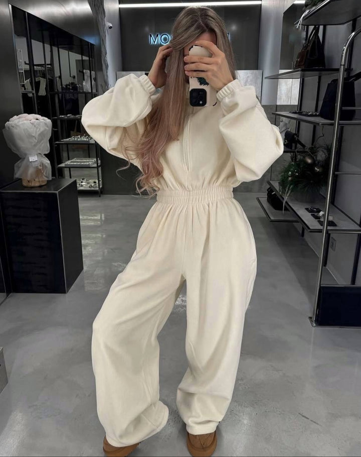 Damen Fleece-Jumpsuit mit hohem Kragen und praktischem Reißverschluss Drune