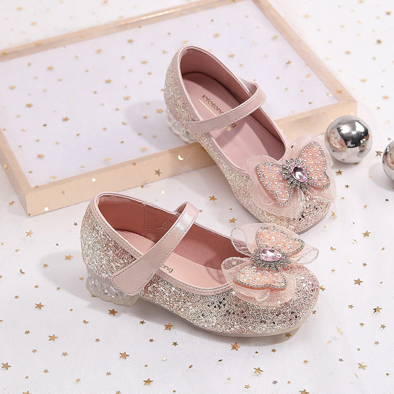 Mädchen Elegante Ballerinas mit Schleifenapplikation und Strass Drune