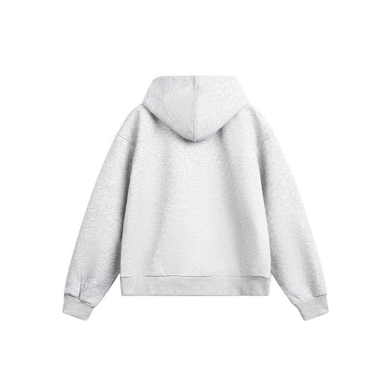 Unisex Leichte Oversize‑Kapuzen‑Sweatjacke mit durchgehendem Reißverschluss, Raglanärmeln und Eingrifftaschen Drune