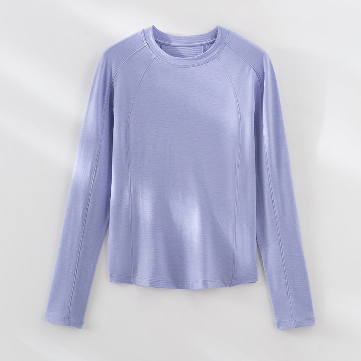 Damen Leichtes Longsleeve-Feinstrickshirt mit Raglanärmeln und Rundhalsausschnitt Drune