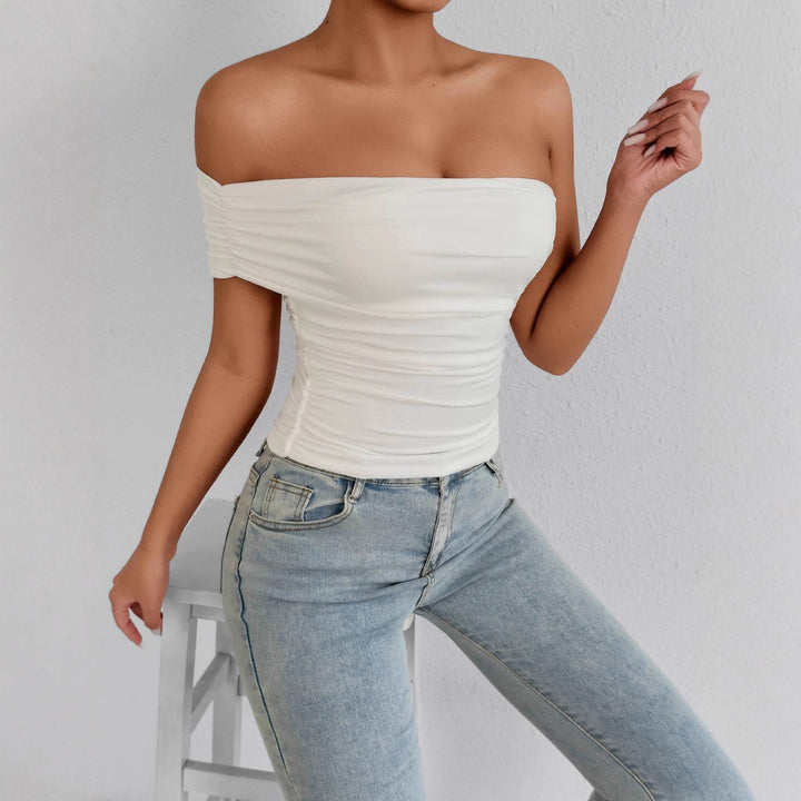Damen Off-Shoulder Oberteil mit raffinierten Rüschendetails Drune