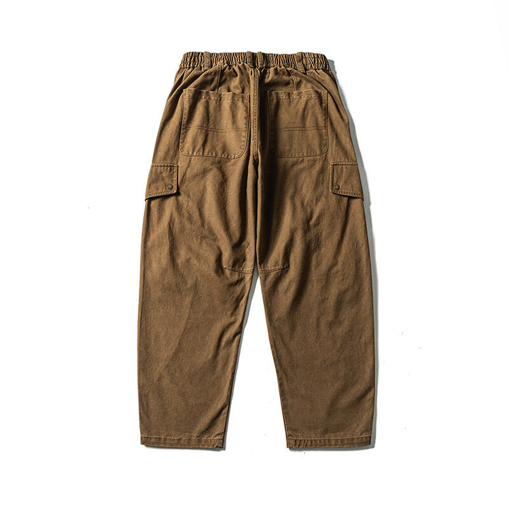 Herren Lässige Workwear-Cargohose mit Gummibund und aufgesetzten Klappentaschen Drune
