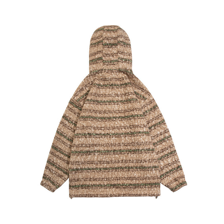 Unisex Strick-Hoodie im Oversize‑Cut mit halbem Reißverschluss Drune