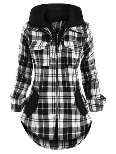 Drune | Damen Gefütterte Flanelljacke mit Taschen