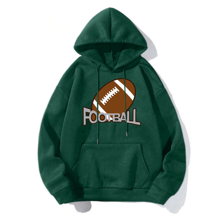 Damen Sportlicher Kapuzenpullover mit Football-Motiv Drune